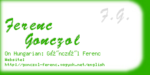 ferenc gonczol business card